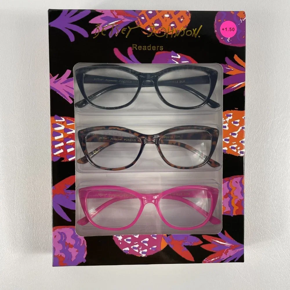 Betsey Johnson +1.50 Reading Glasses Pink Tort